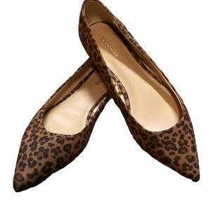 Express.  Cheetah faux suede flats. Size 8.